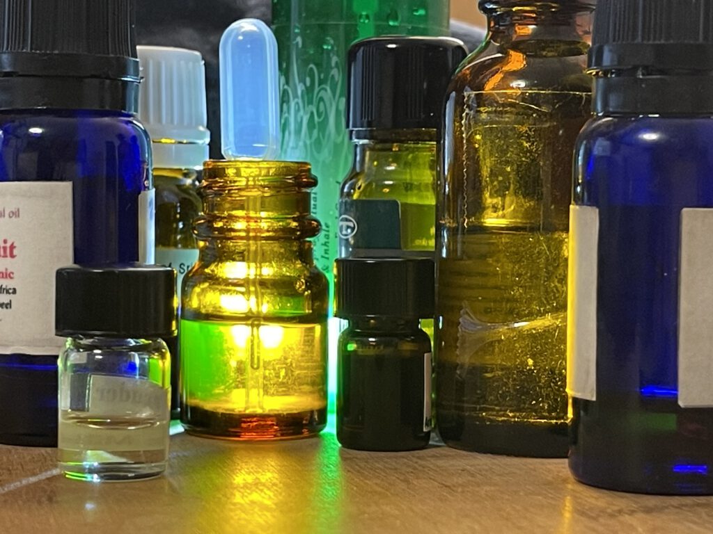 Photo of essential oil bottles