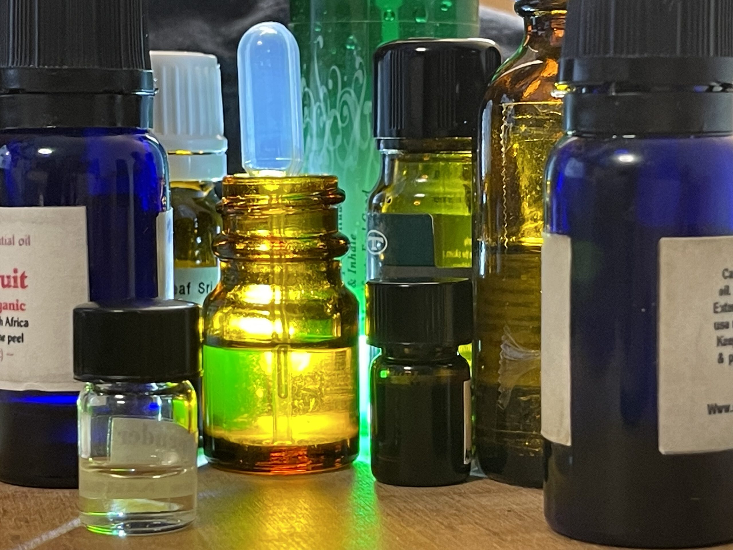 Photo showing vast variety of ingredient bottles